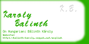 karoly balinth business card